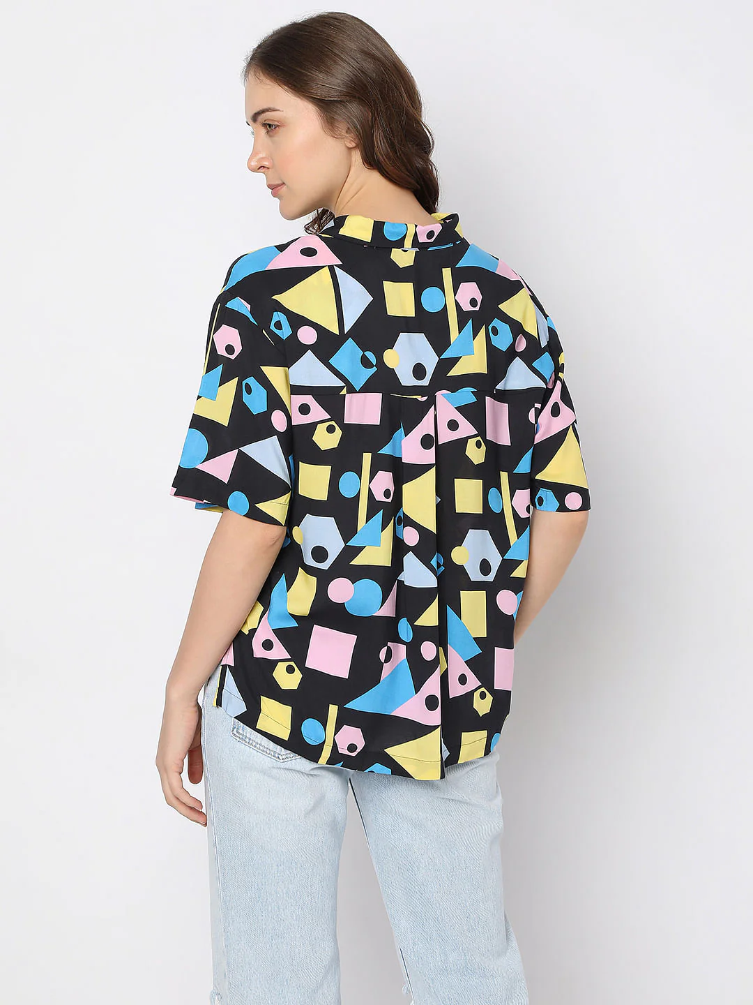 Black Geometric Print Shirt - Image 4