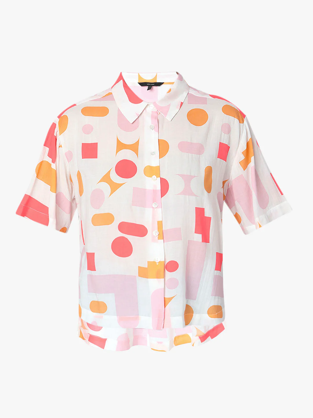 White Geometric Print Shirt - Image 7