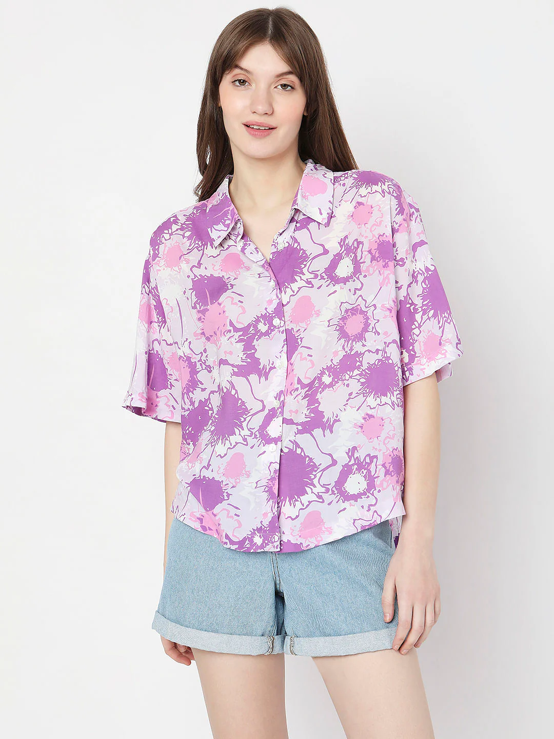 Purple Printed Shirt - Image 2