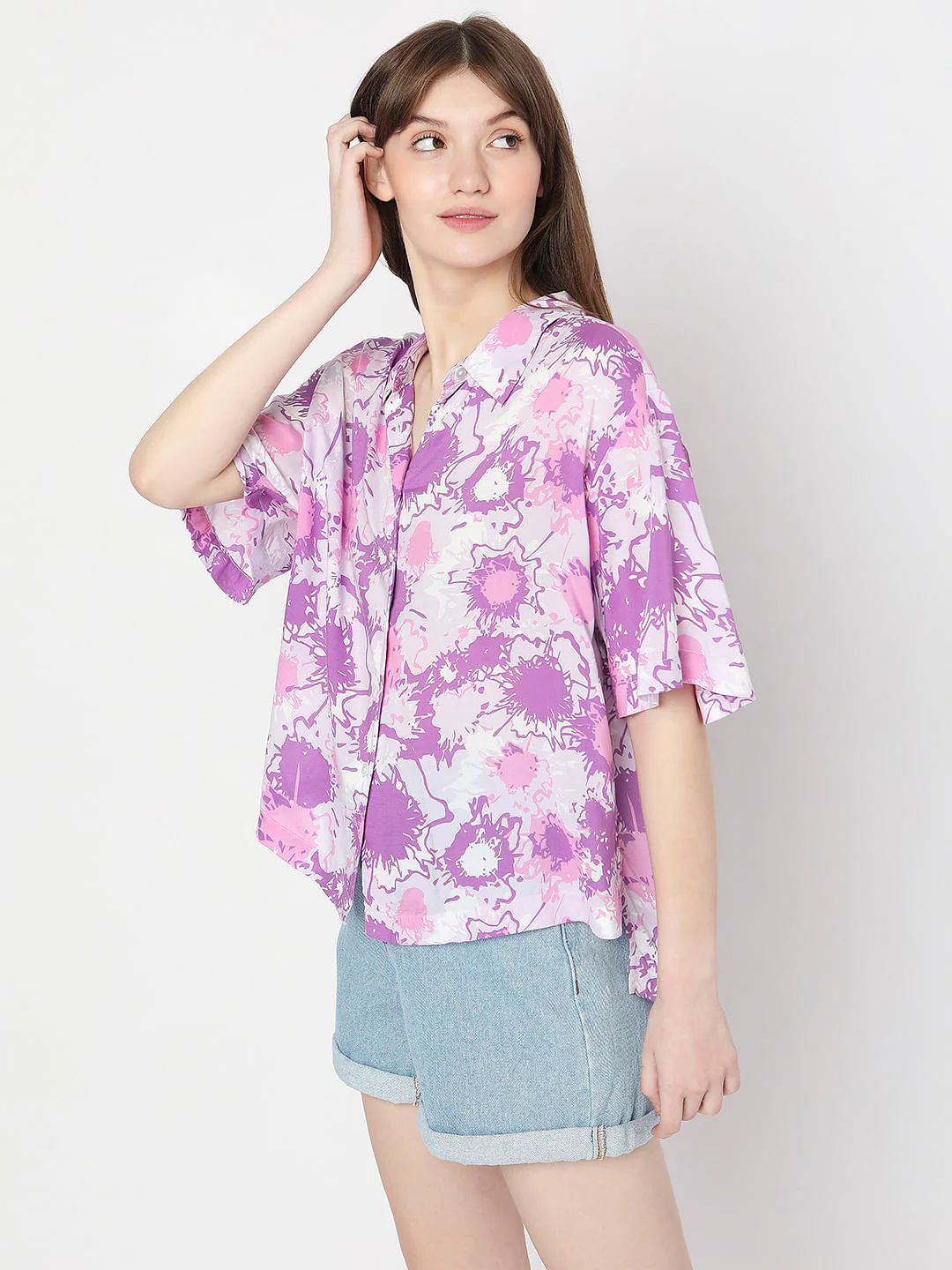 Purple Printed Shirt - Image 3