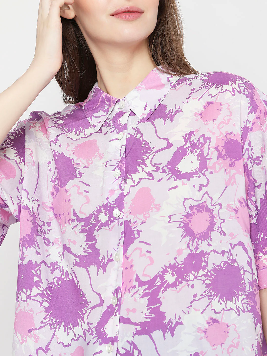 Purple Printed Shirt - Image 6