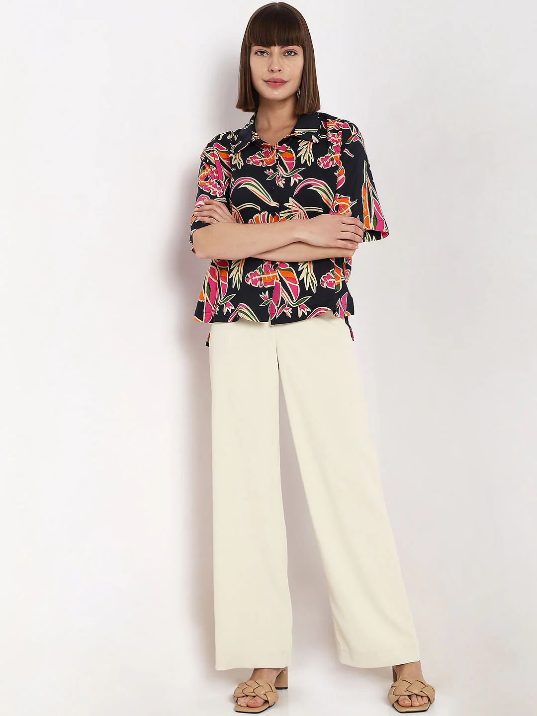 Black Tropical Print Shirt - Image 5