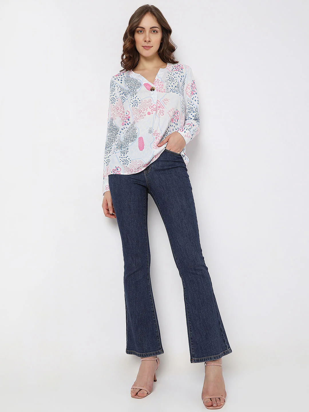 Pink Abstract Print Top - Image 5