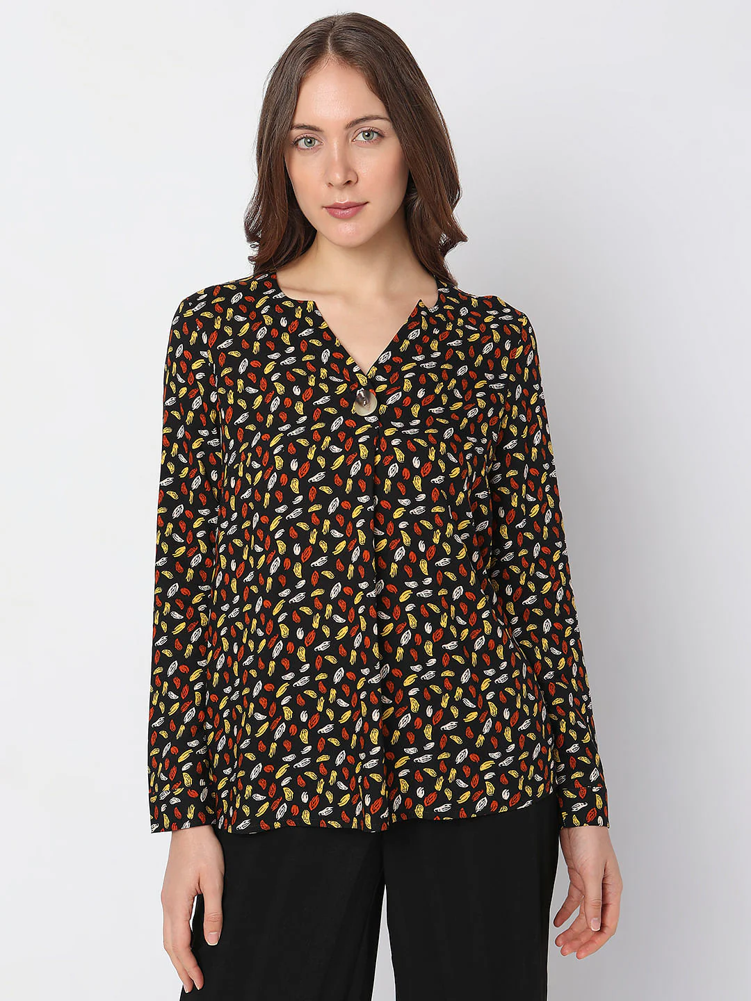 Black Abstract Printed Top - Image 2