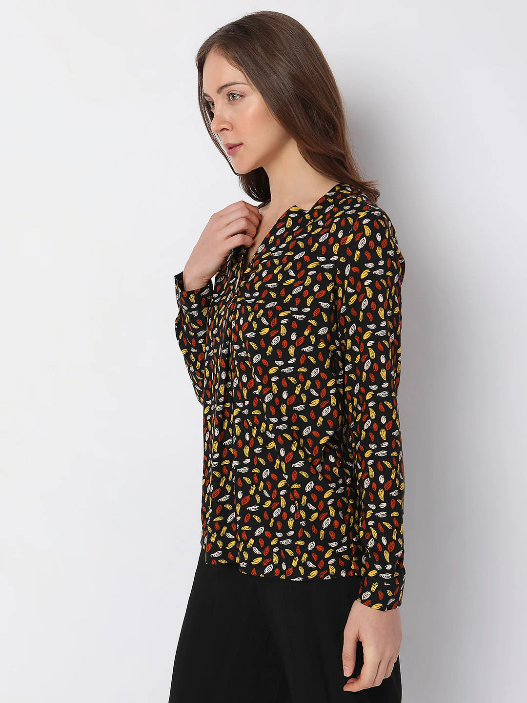 Black Abstract Printed Top - Image 3
