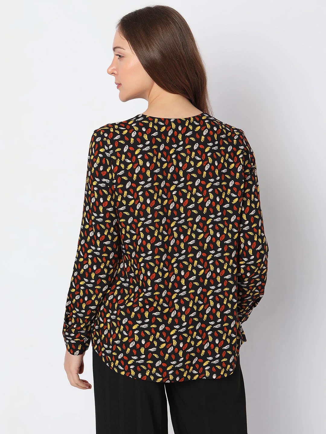 Black Abstract Printed Top - Image 4