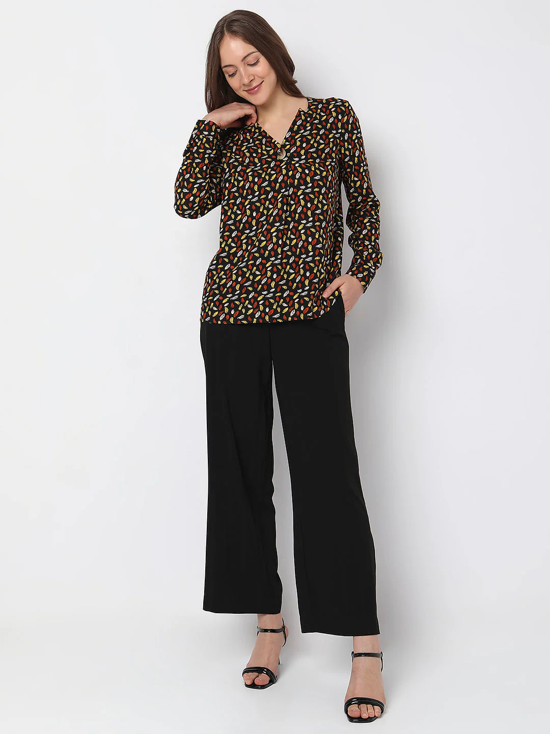 Black Abstract Printed Top - Image 5