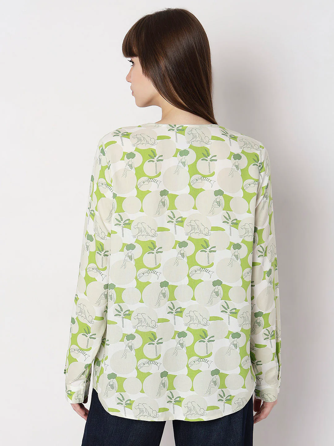 Green Floral Print Top - Image 3