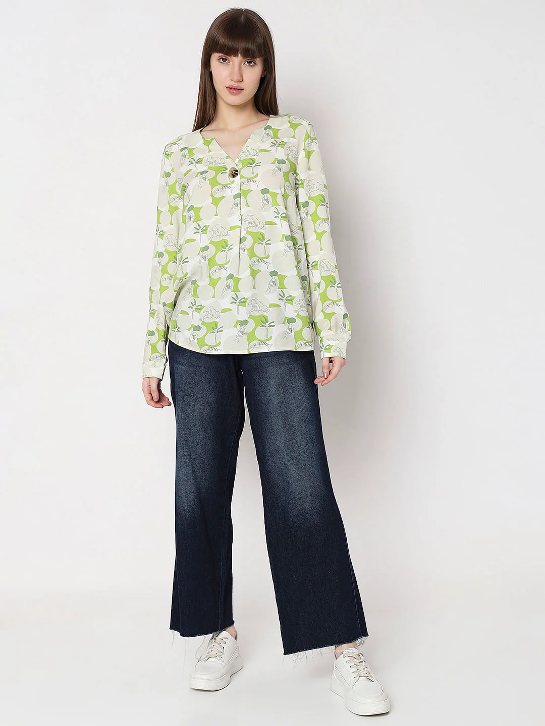 Green Floral Print Top - Image 4