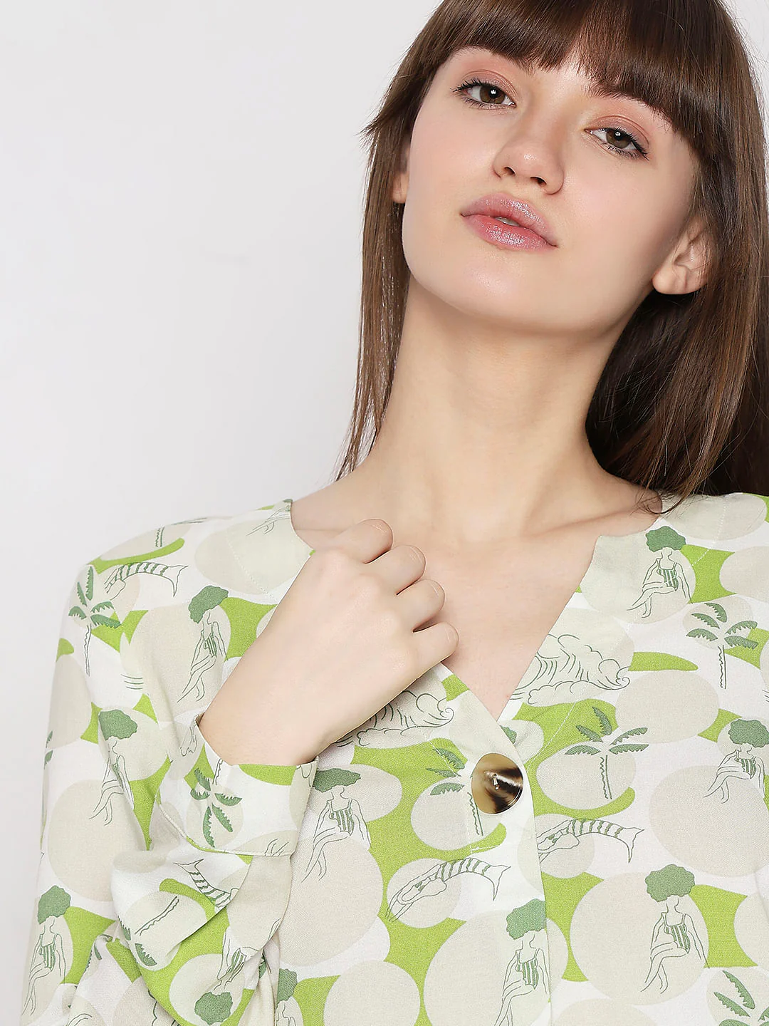 Green Floral Print Top - Image 5