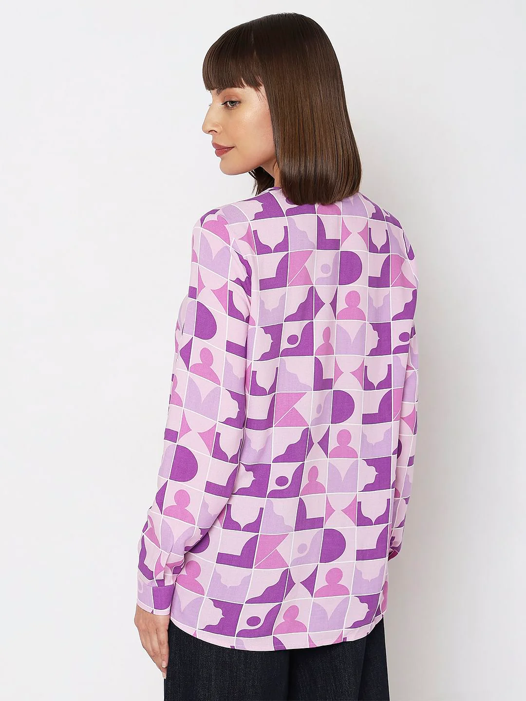 Purple Abstract Print Top - Image 4