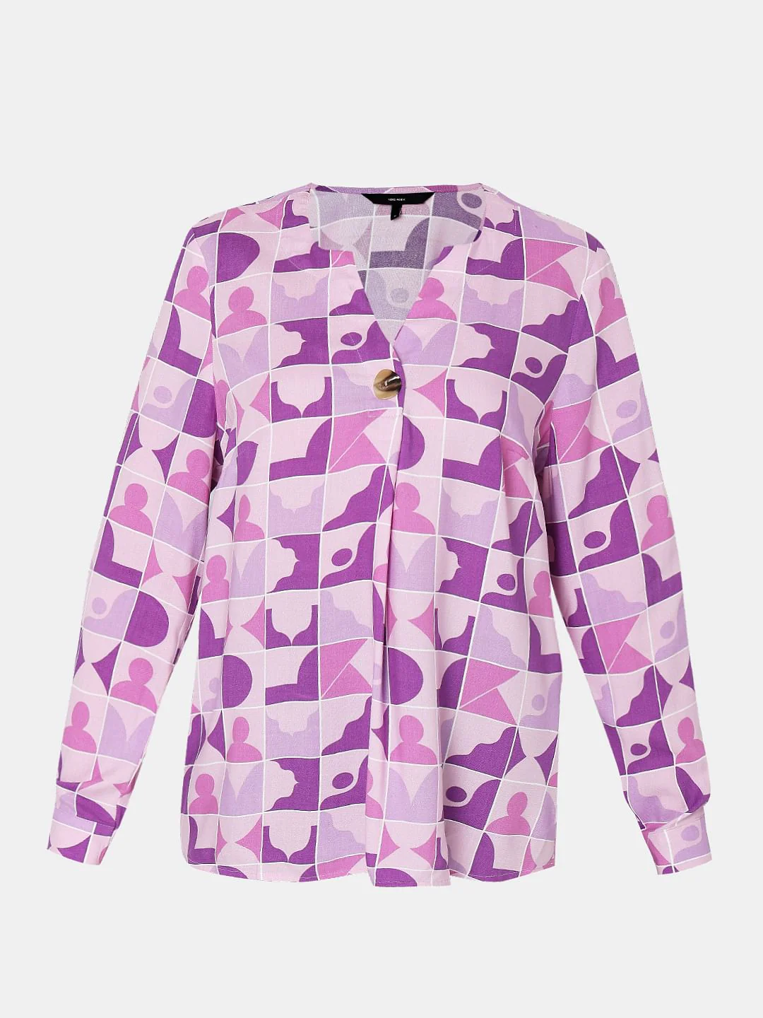 Purple Abstract Print Top - Image 7