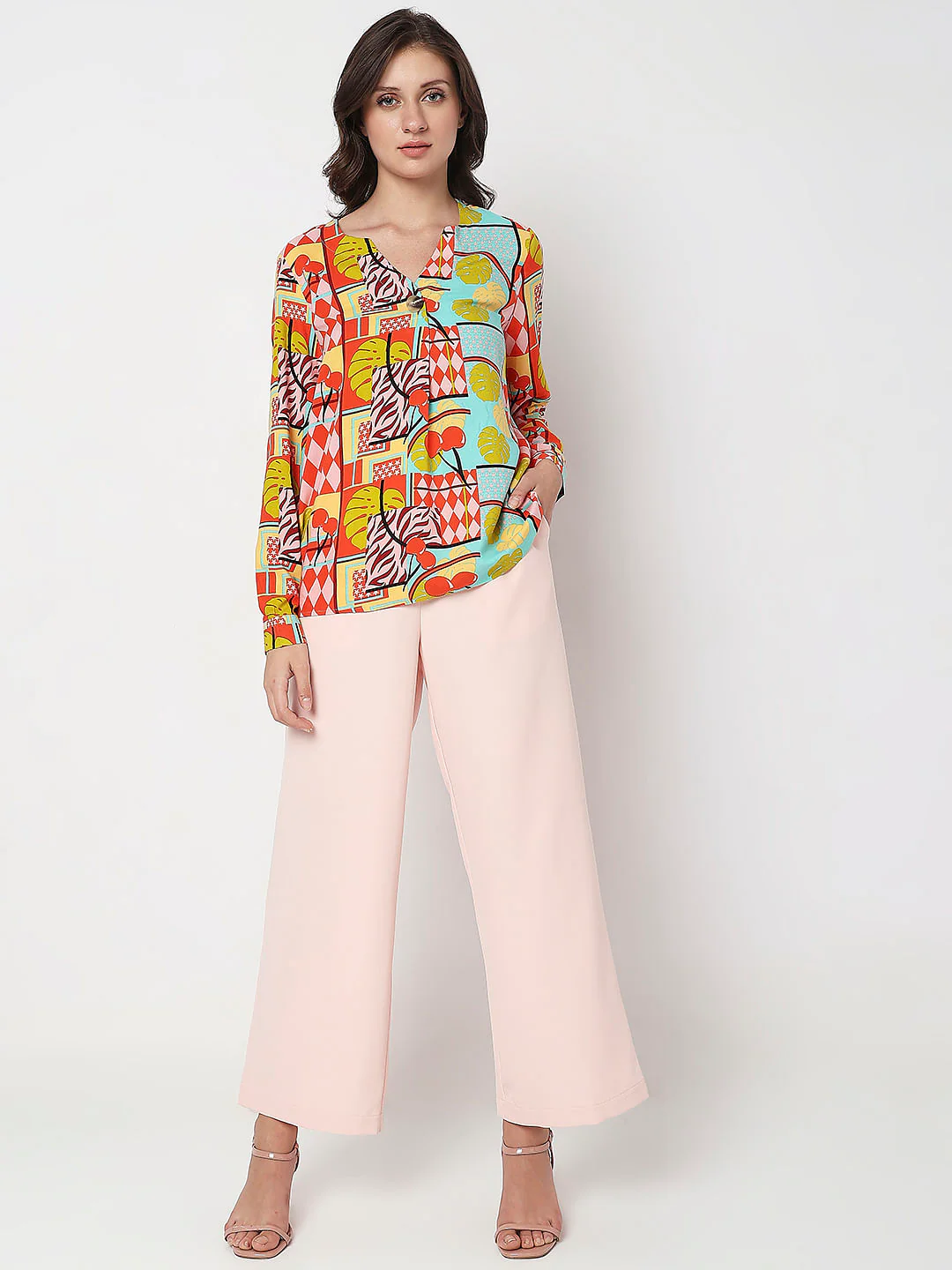 Yellow Abstract Print Top - Image 5
