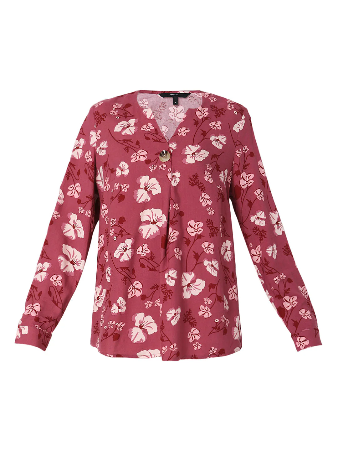 Dark Pink Floral Print Top - Image 7