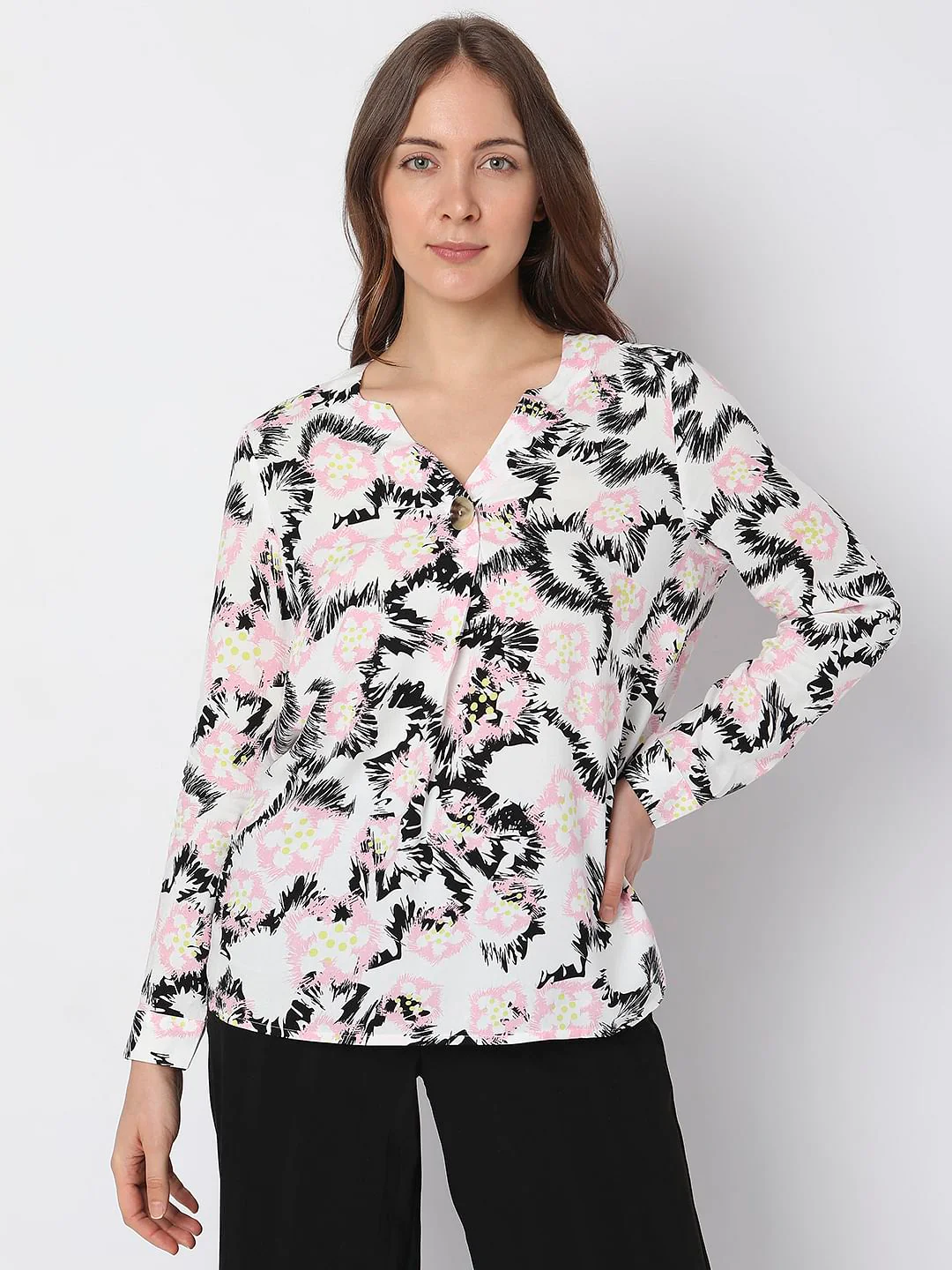 Pink Abstract Printed Top - Image 2