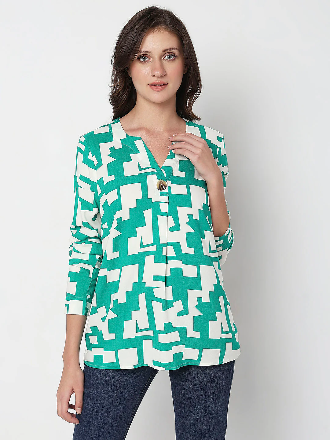 Green Printed Top - Image 2