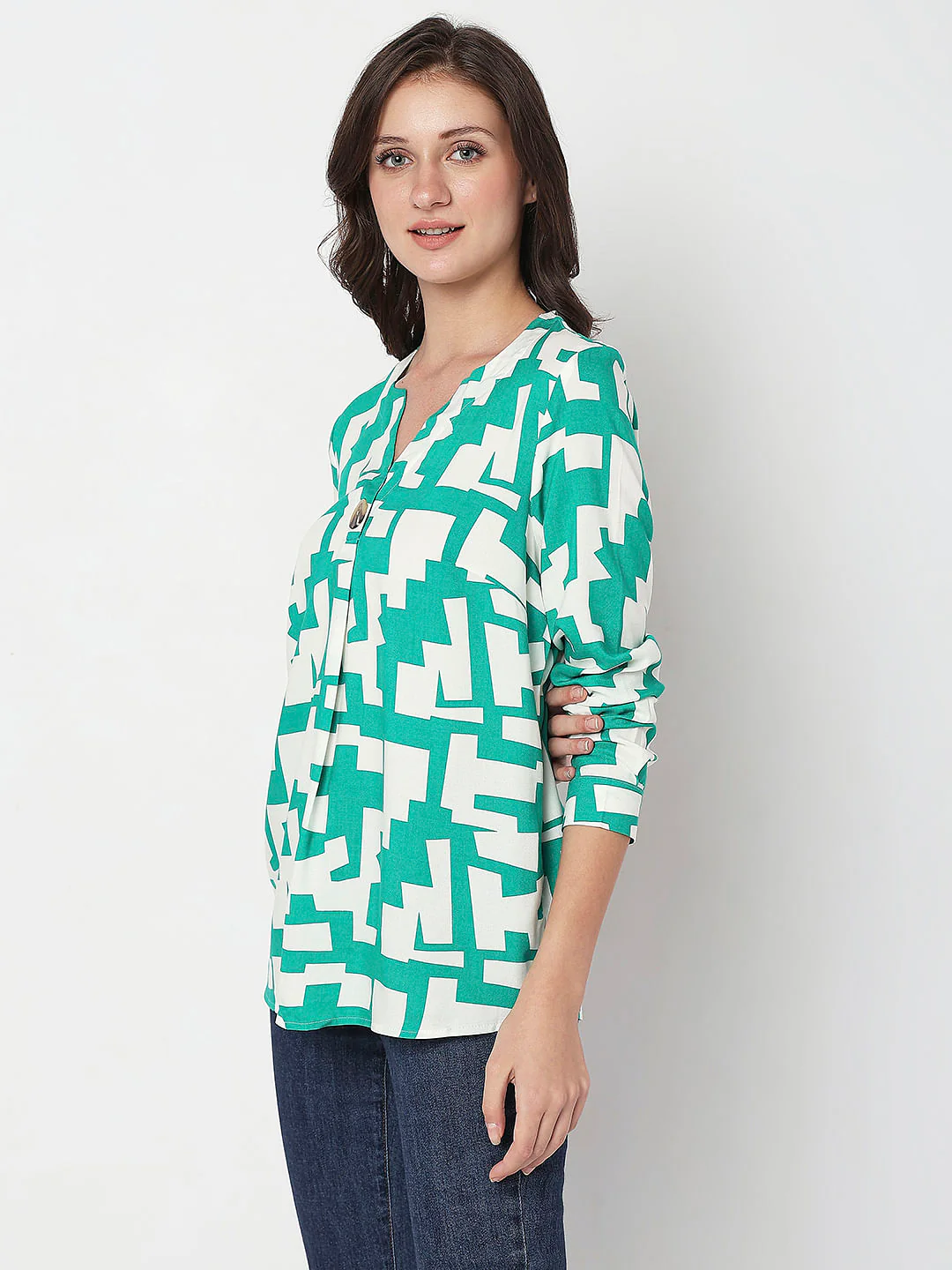 Green Printed Top - Image 3
