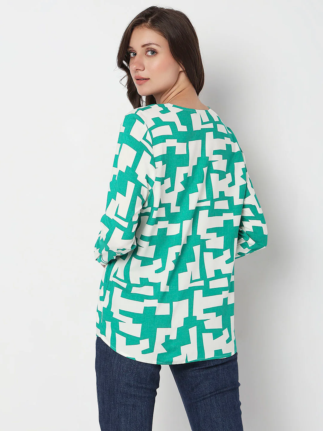 Green Printed Top - Image 4