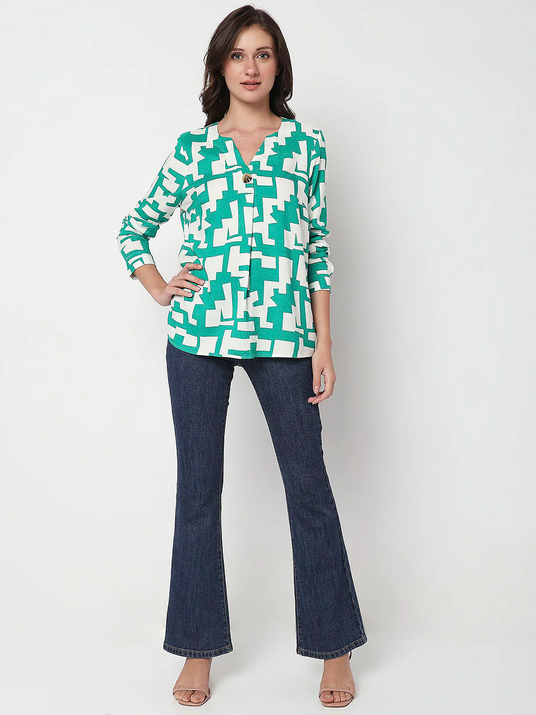 Green Printed Top - Image 5