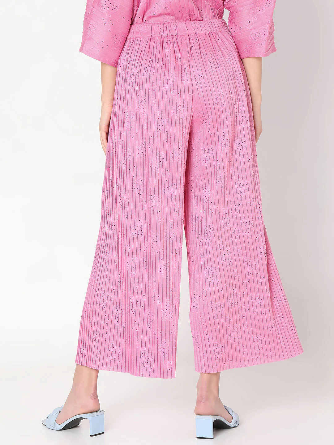 Pink Plisse Co-Ord Set Pants - Image 4