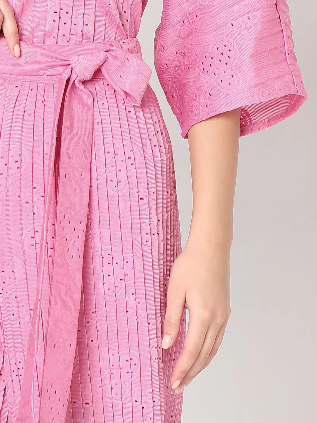 Pink Plisse Co-Ord Set Pants - Image 6