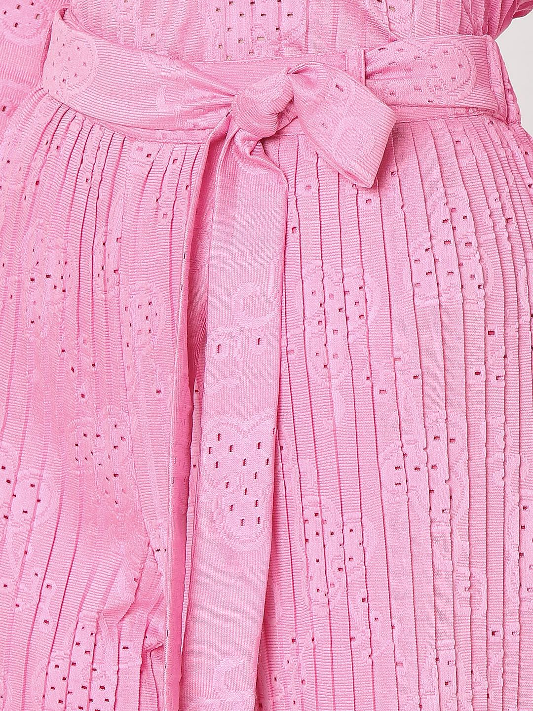 Pink Plisse Co-Ord Set Pants - Image 8