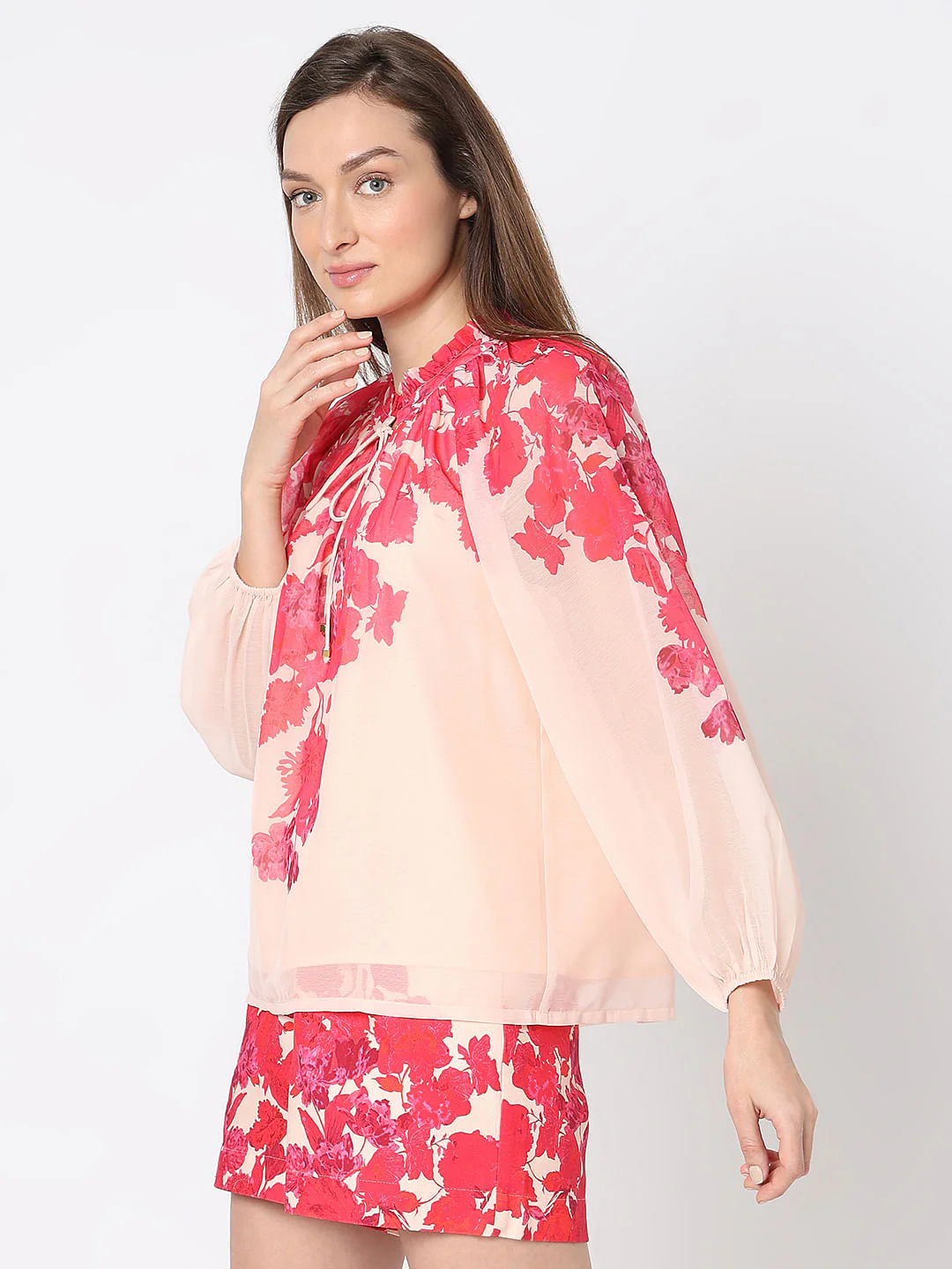 Pink Floral Co-Ord Set Top - Image 3