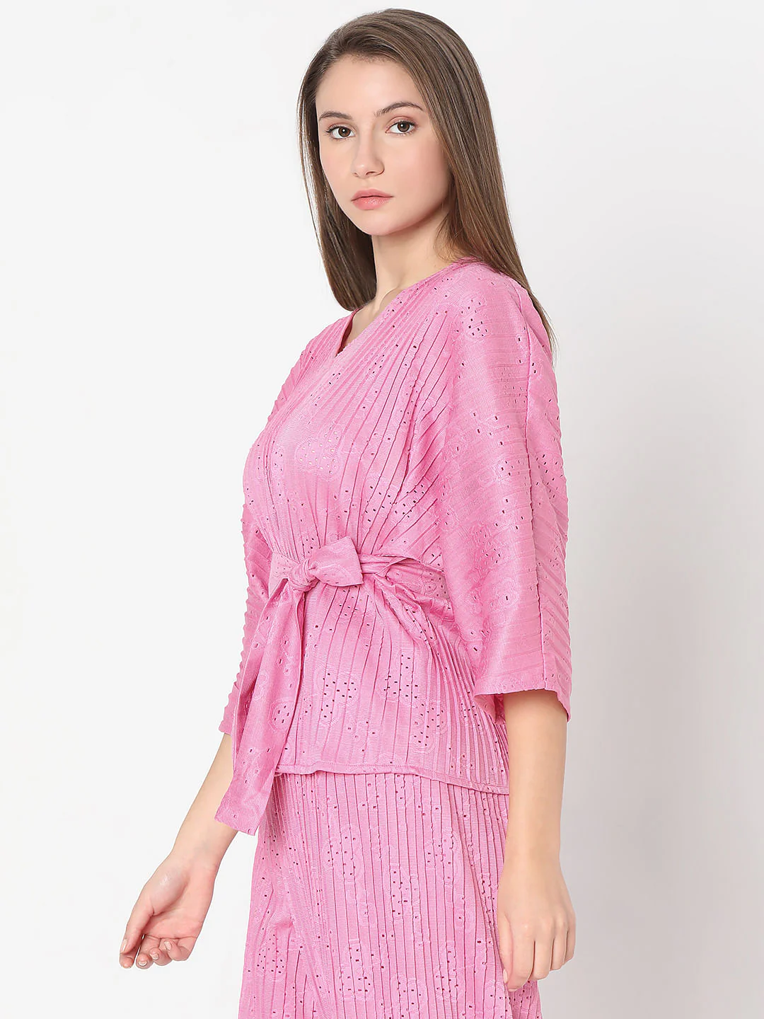 Pink Plisse Co-Ord Set Top - Image 3
