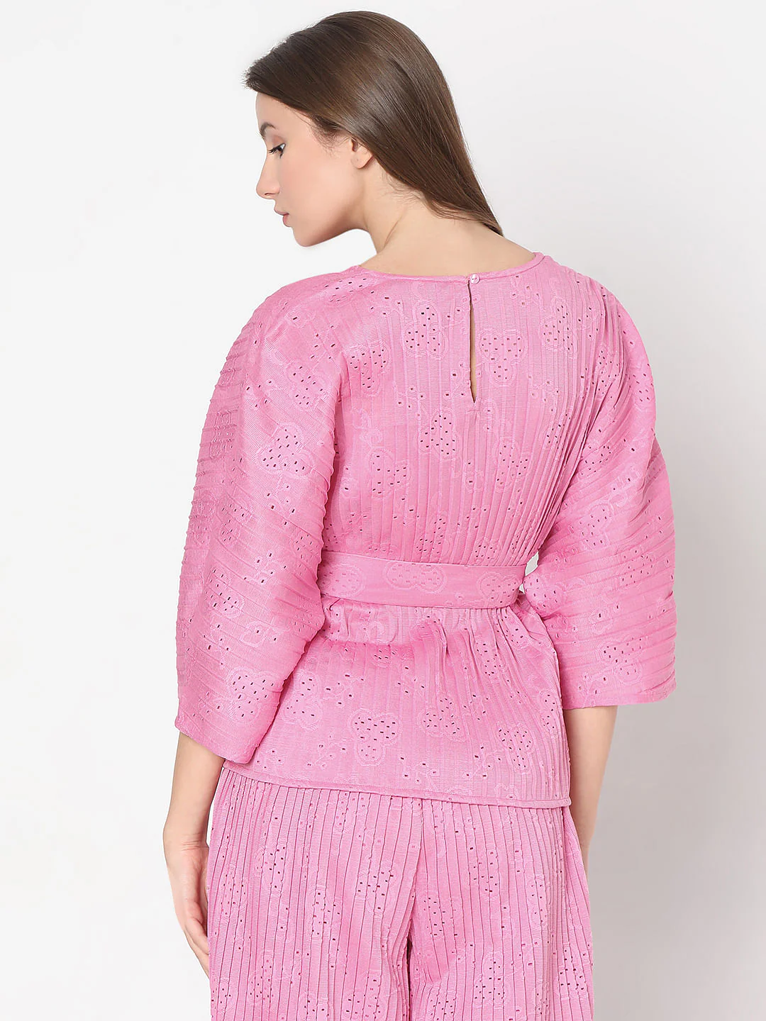 Pink Plisse Co-Ord Set Top - Image 4