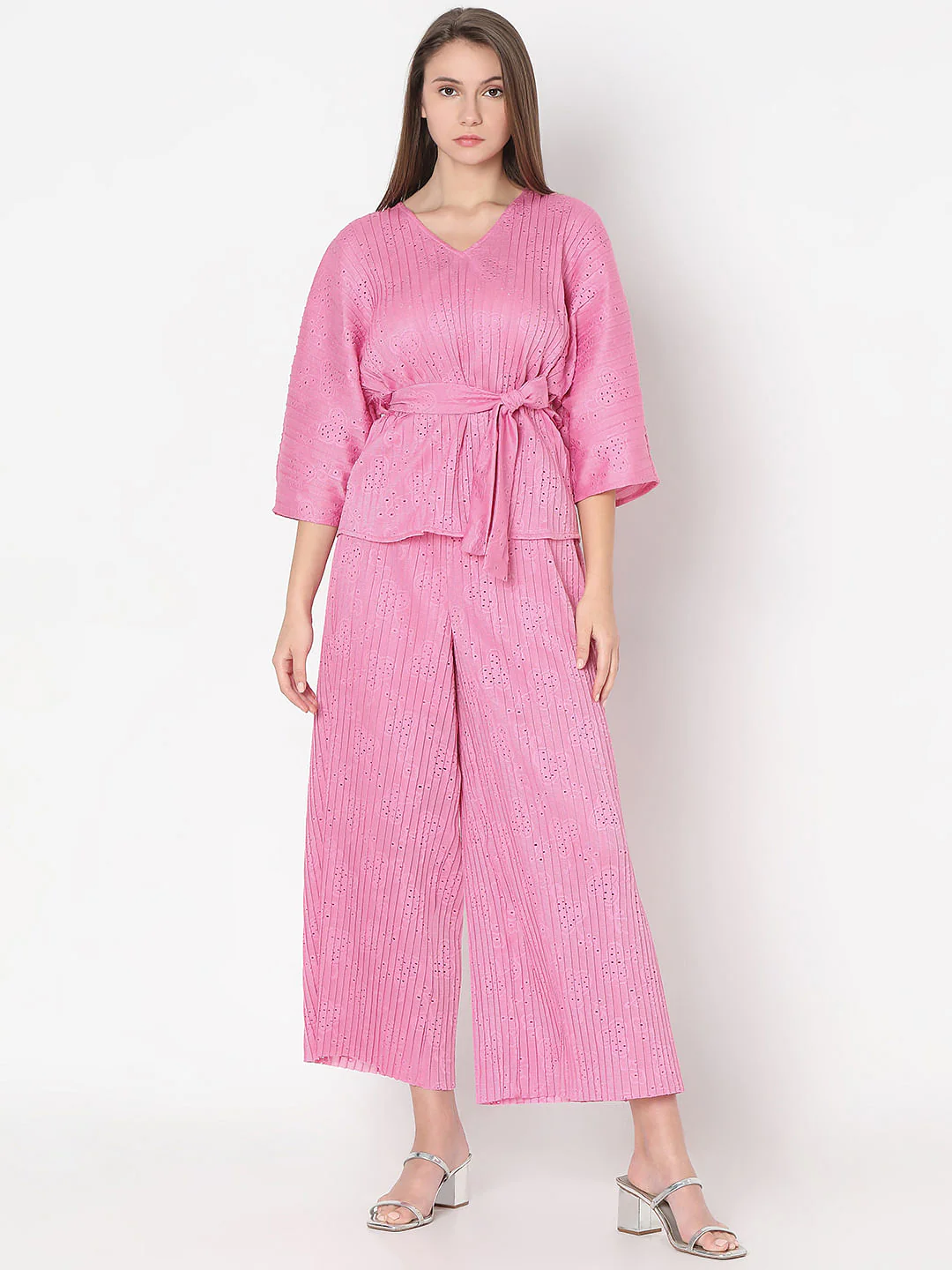 Pink Plisse Co-Ord Set Top - Image 5