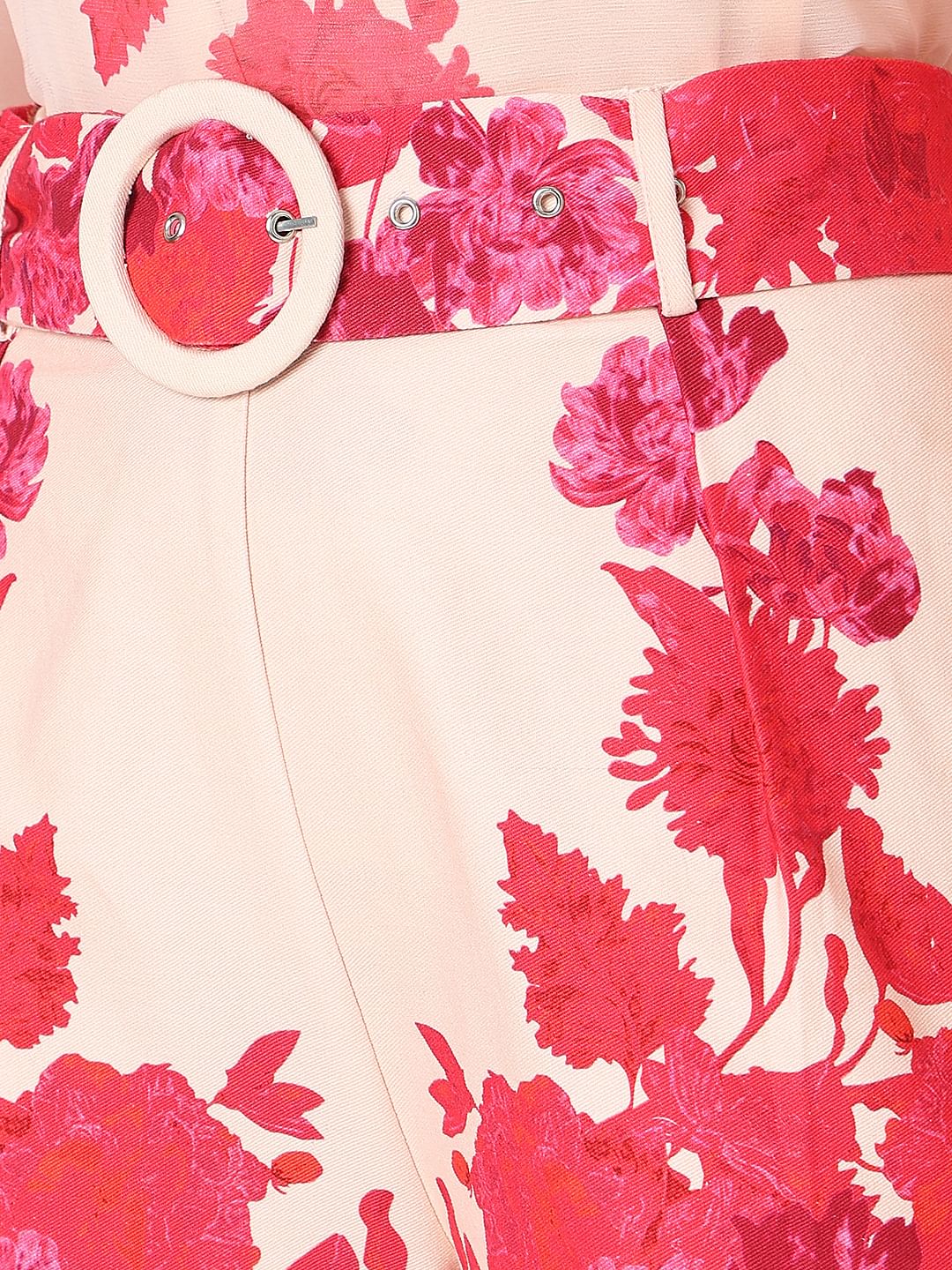Pink Floral Print Co-Ord Set Shorts - Image 8