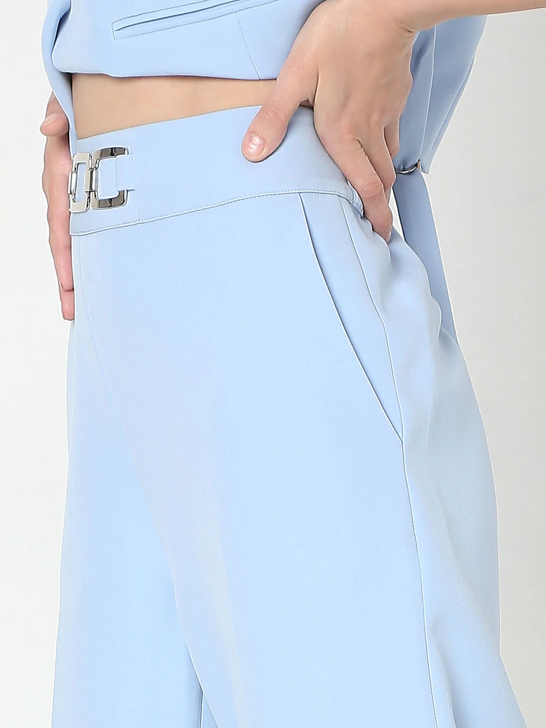 Blue Straight Fit Co-Ord Set Pants - Image 8