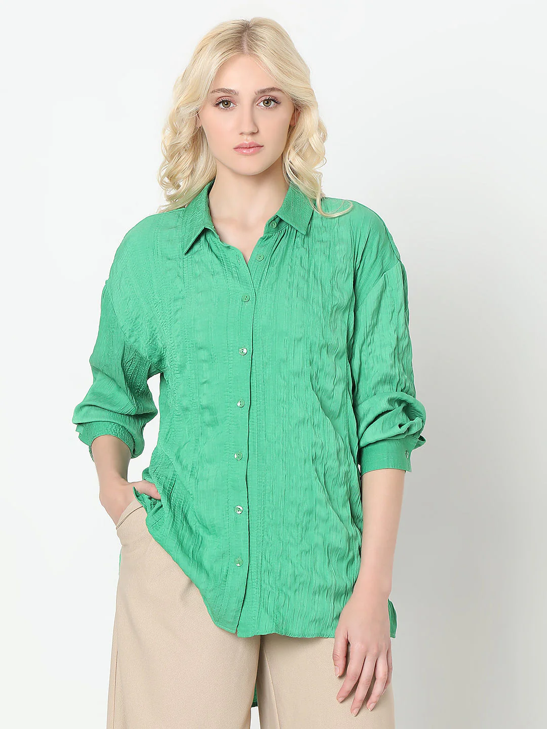 Green Textured Shirt - Image 2
