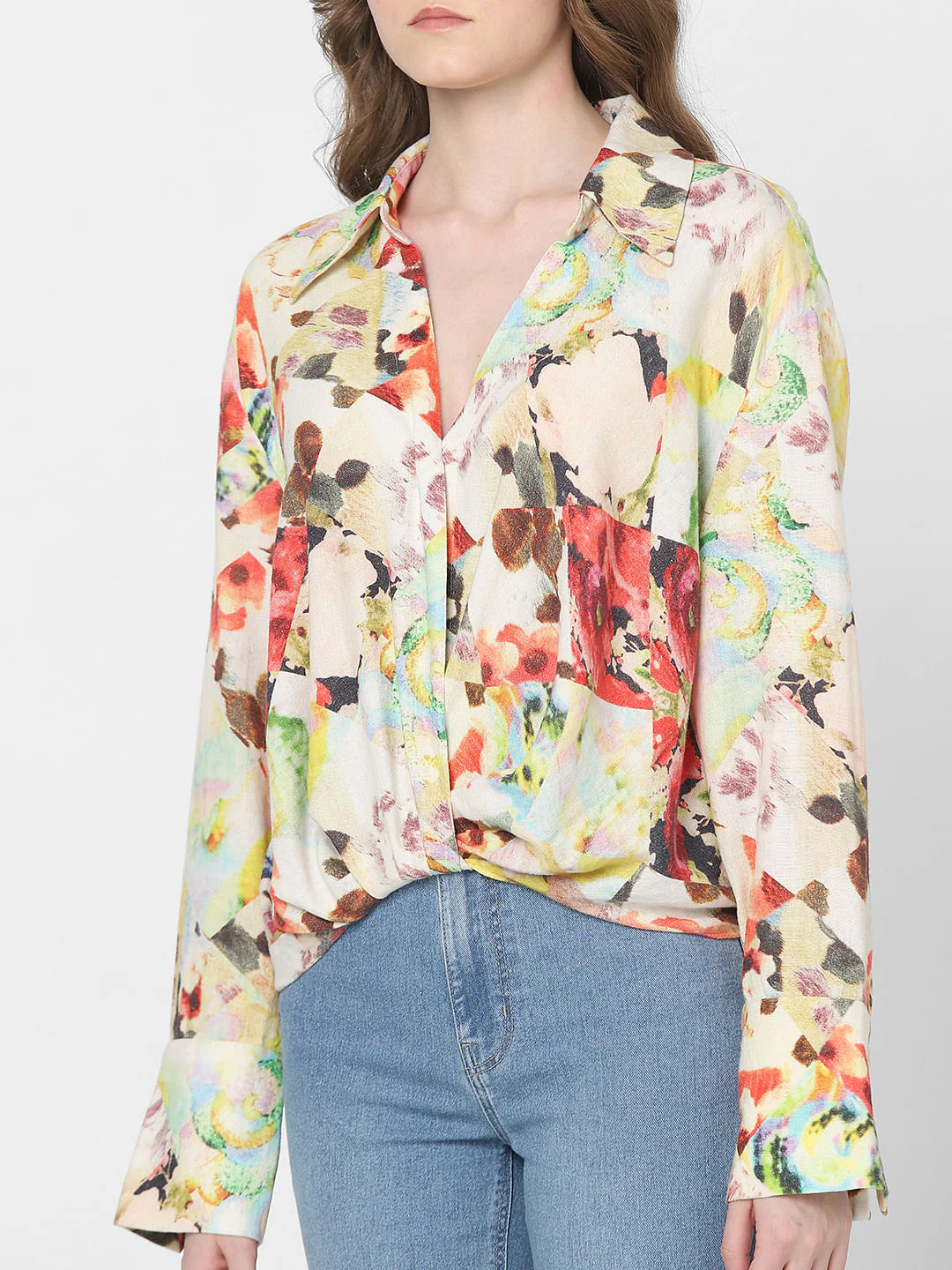 Beige Floral Print Shirt - Image 6