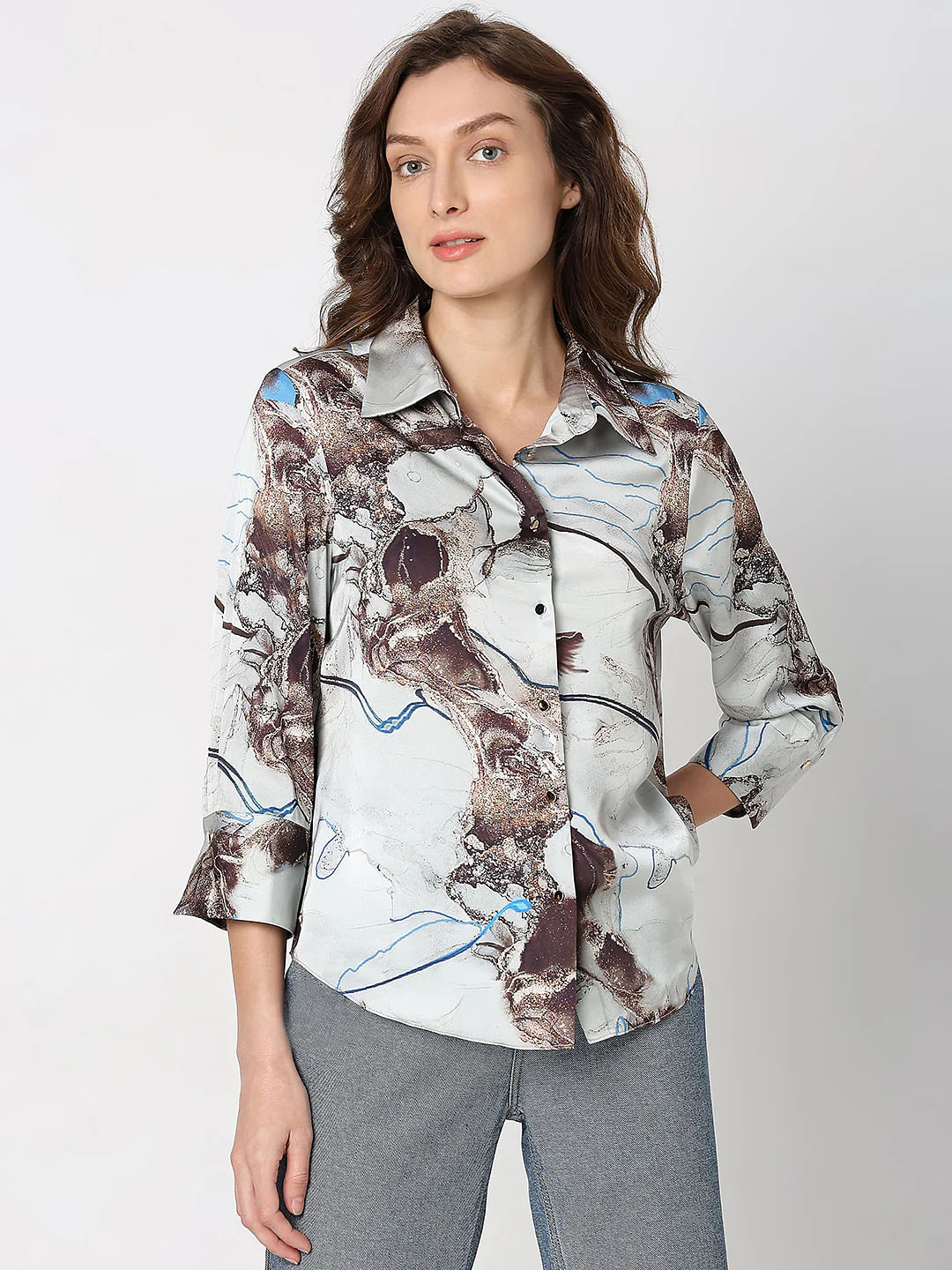 Grey Printed Shirt - Image 2