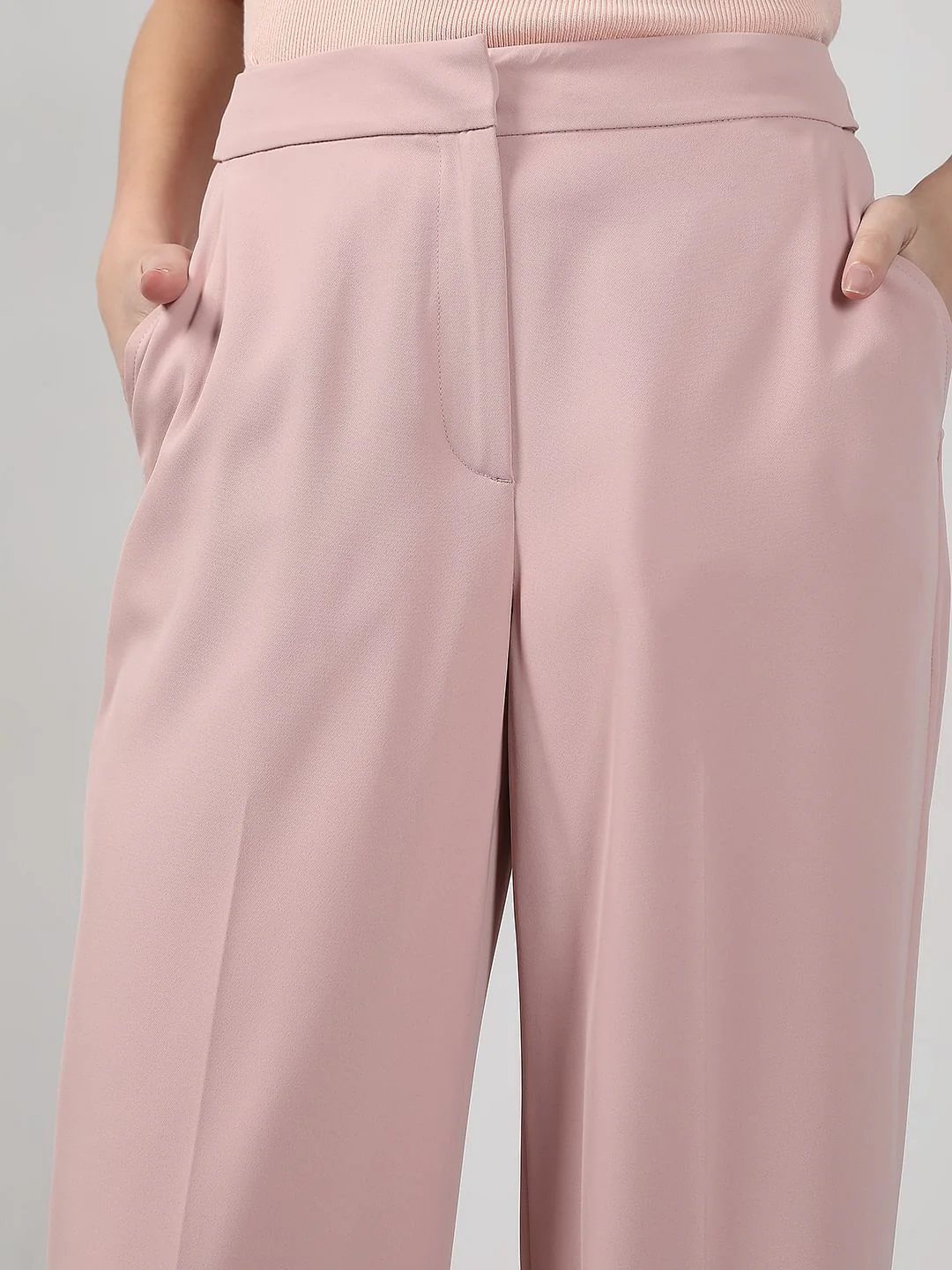 Blush Pink Straight Fit Pants - Image 6