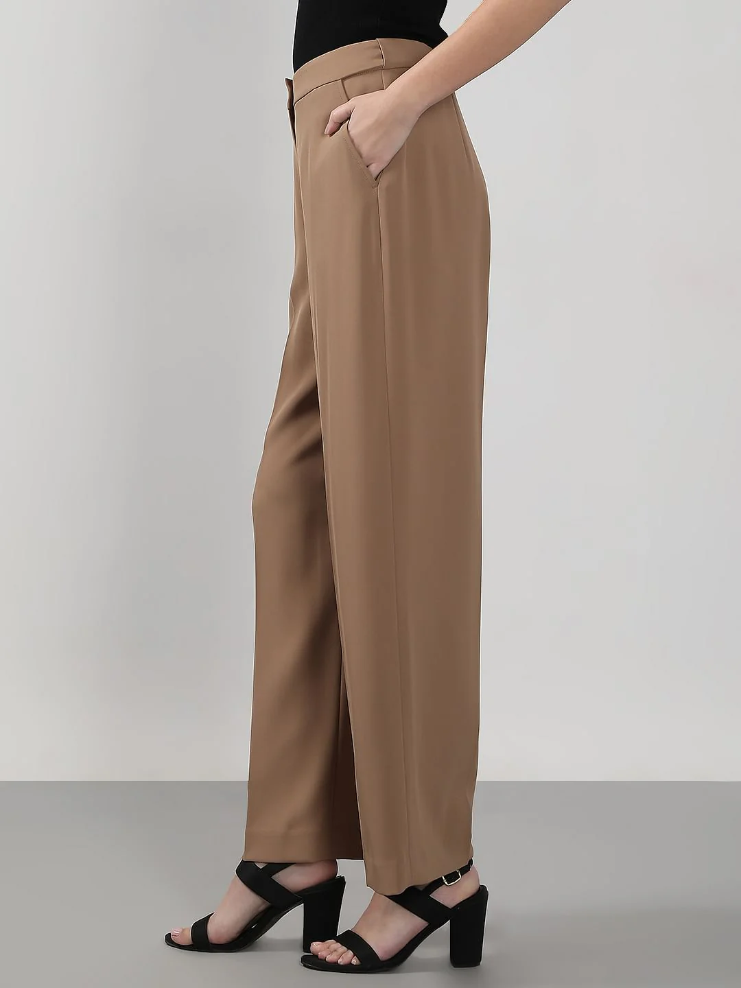 Brown Straight Fit Pants - Image 3