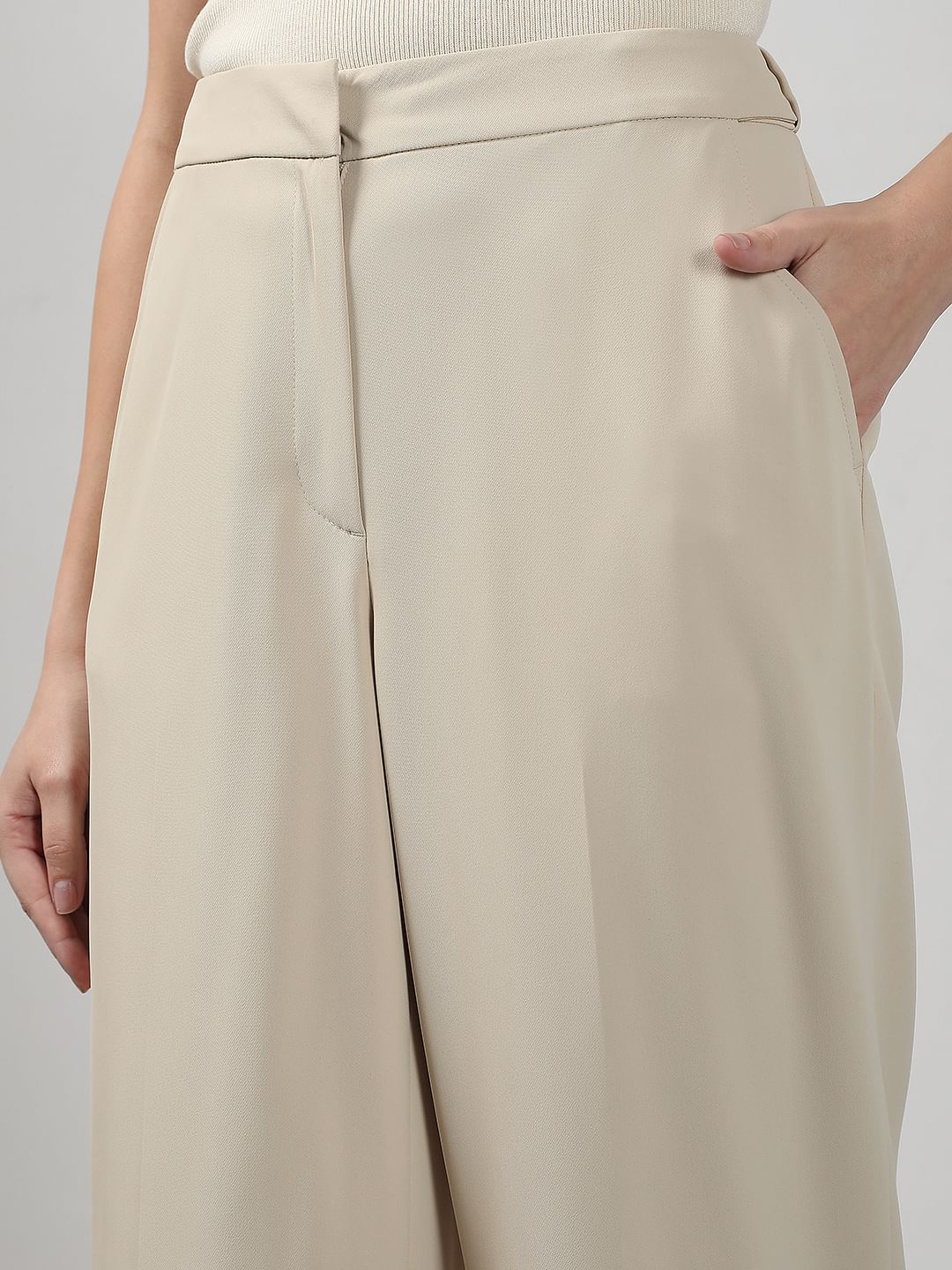 Beige Straight Fit Pants - Image 6