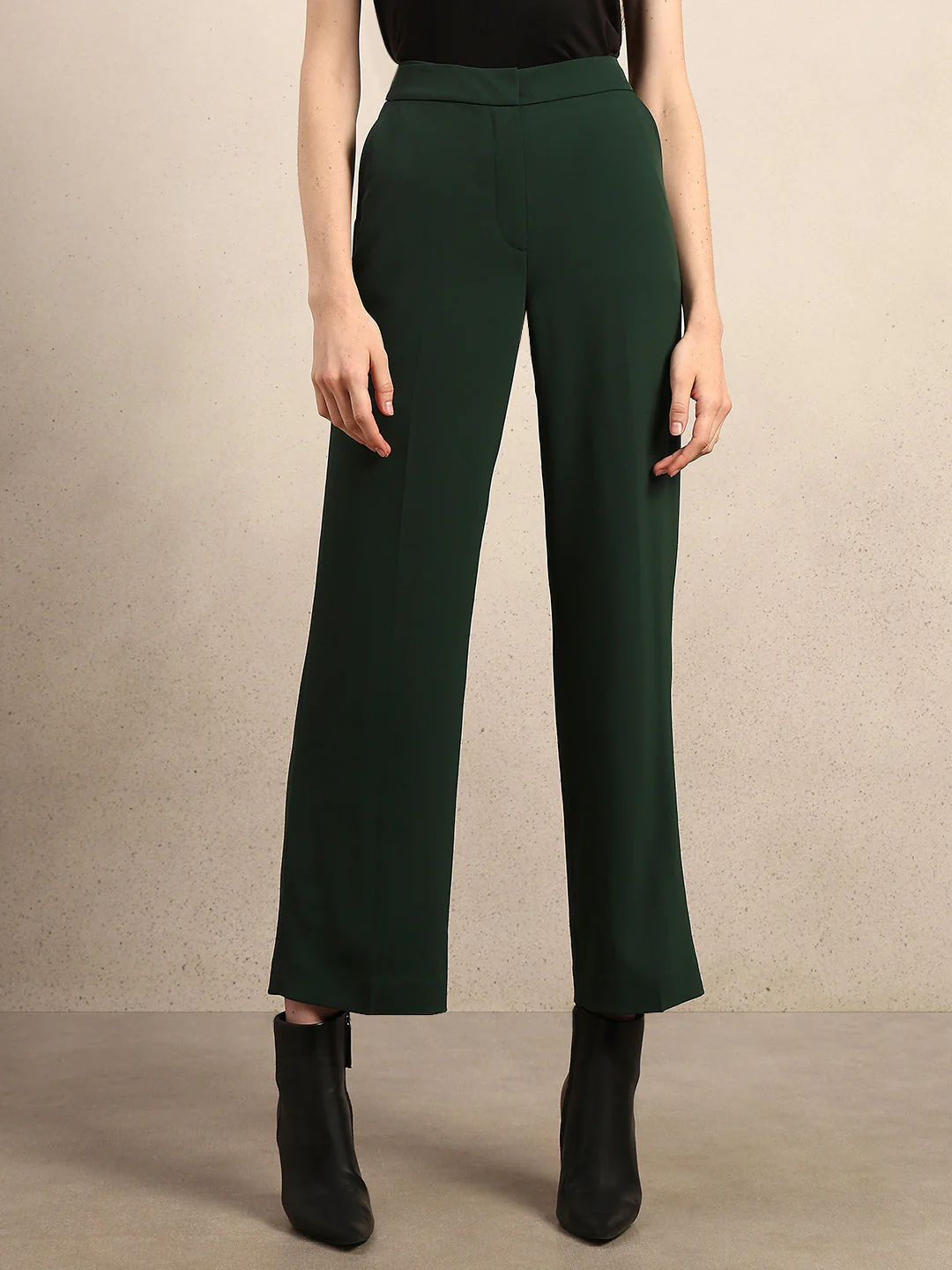 High Rise Wide Leg Pants - Green - Image 2