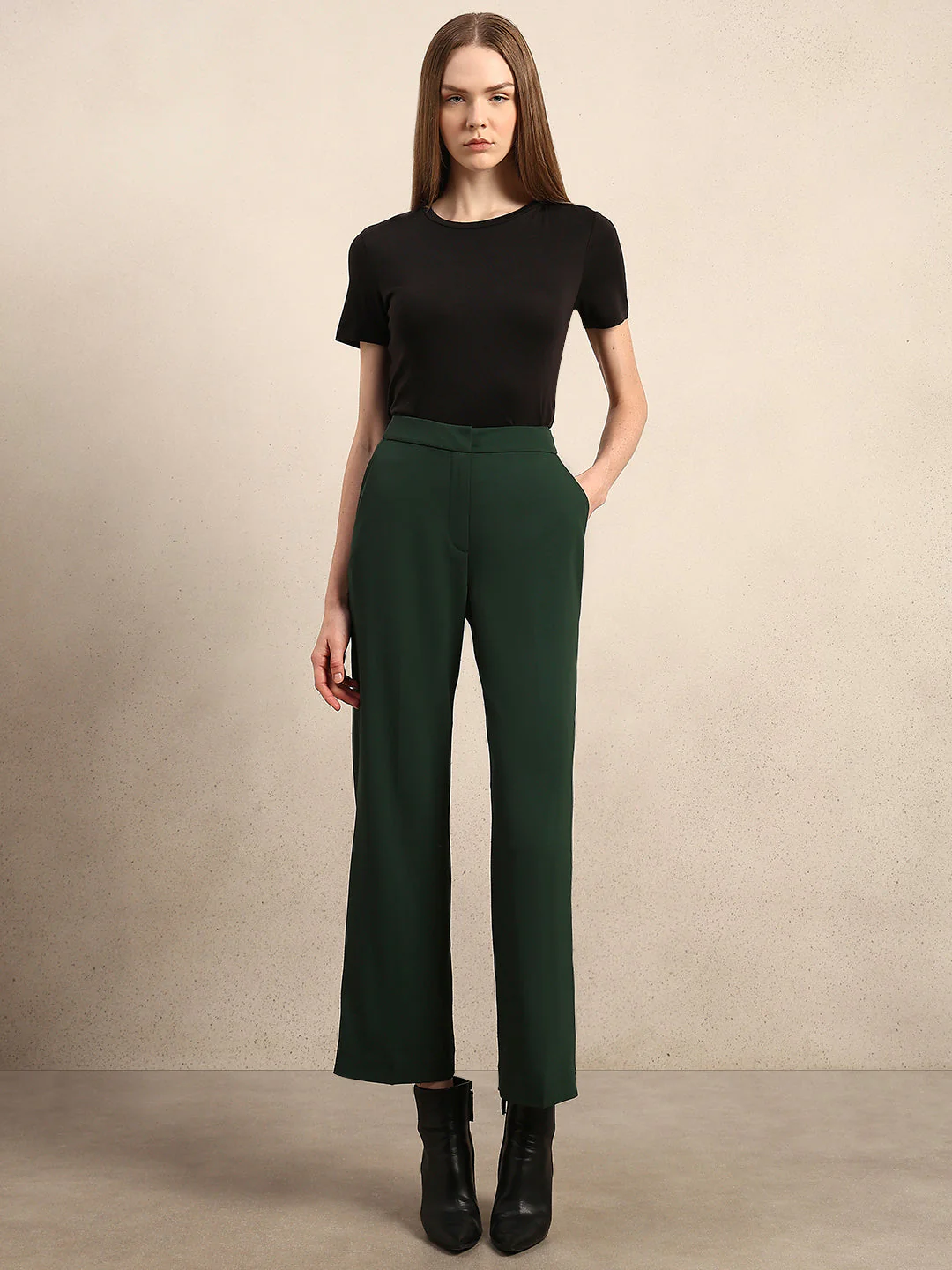 High Rise Wide Leg Pants - Green - Image 5