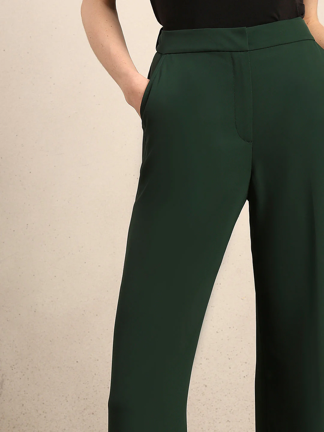 High Rise Wide Leg Pants - Green - Image 6