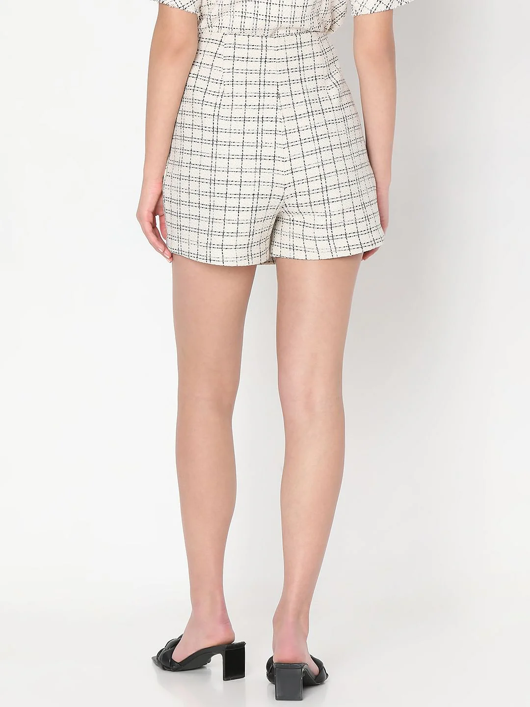 Off-White Check Co-Ord Set Shorts - Image 4