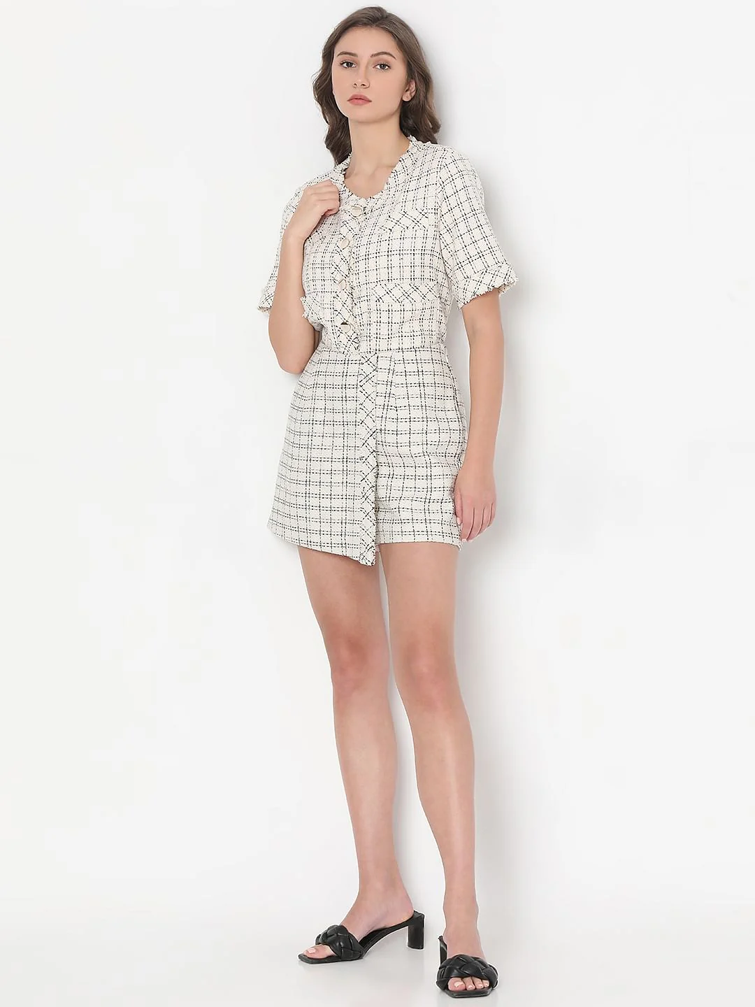 Off-White Check Co-Ord Set Shorts - Image 5