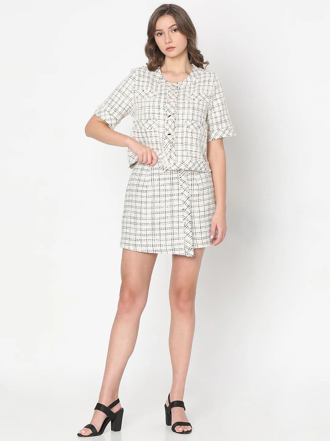 Off-White Check Co-Ord Set Jacket - Image 5