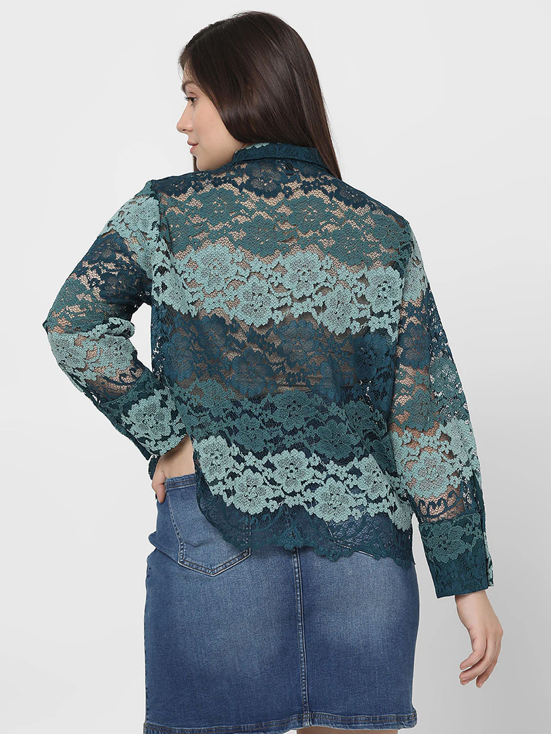 Curve Green Lace Shirt - Image 4