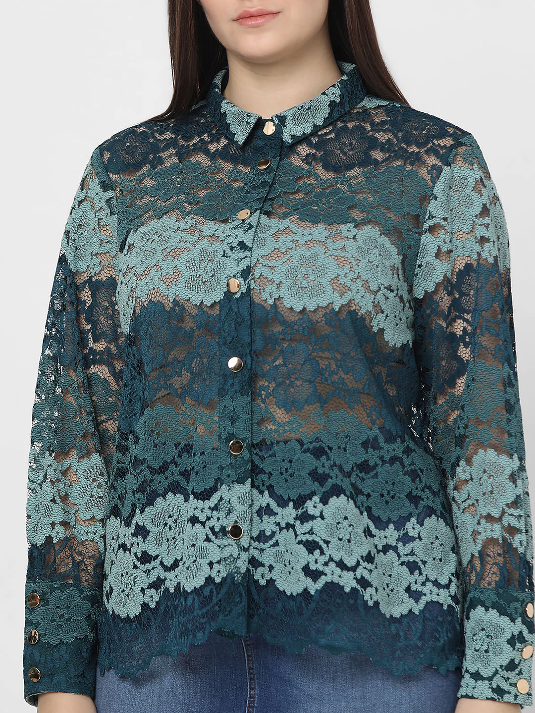 Curve Green Lace Shirt - Image 6