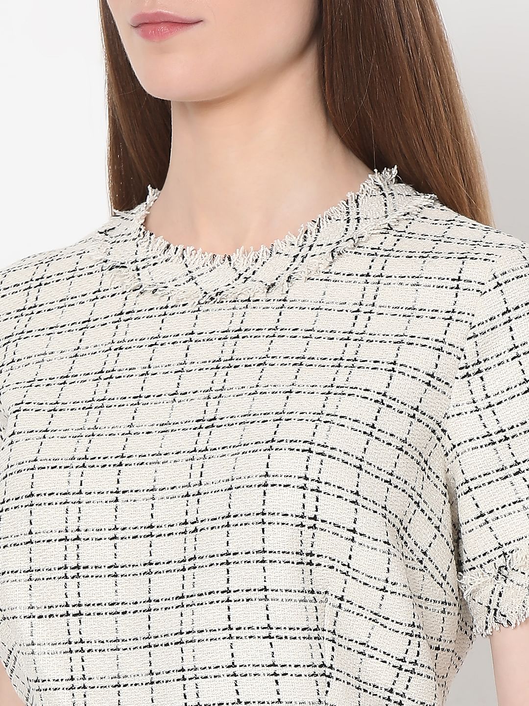 Off-White Tweed Shift Dress - Image 8