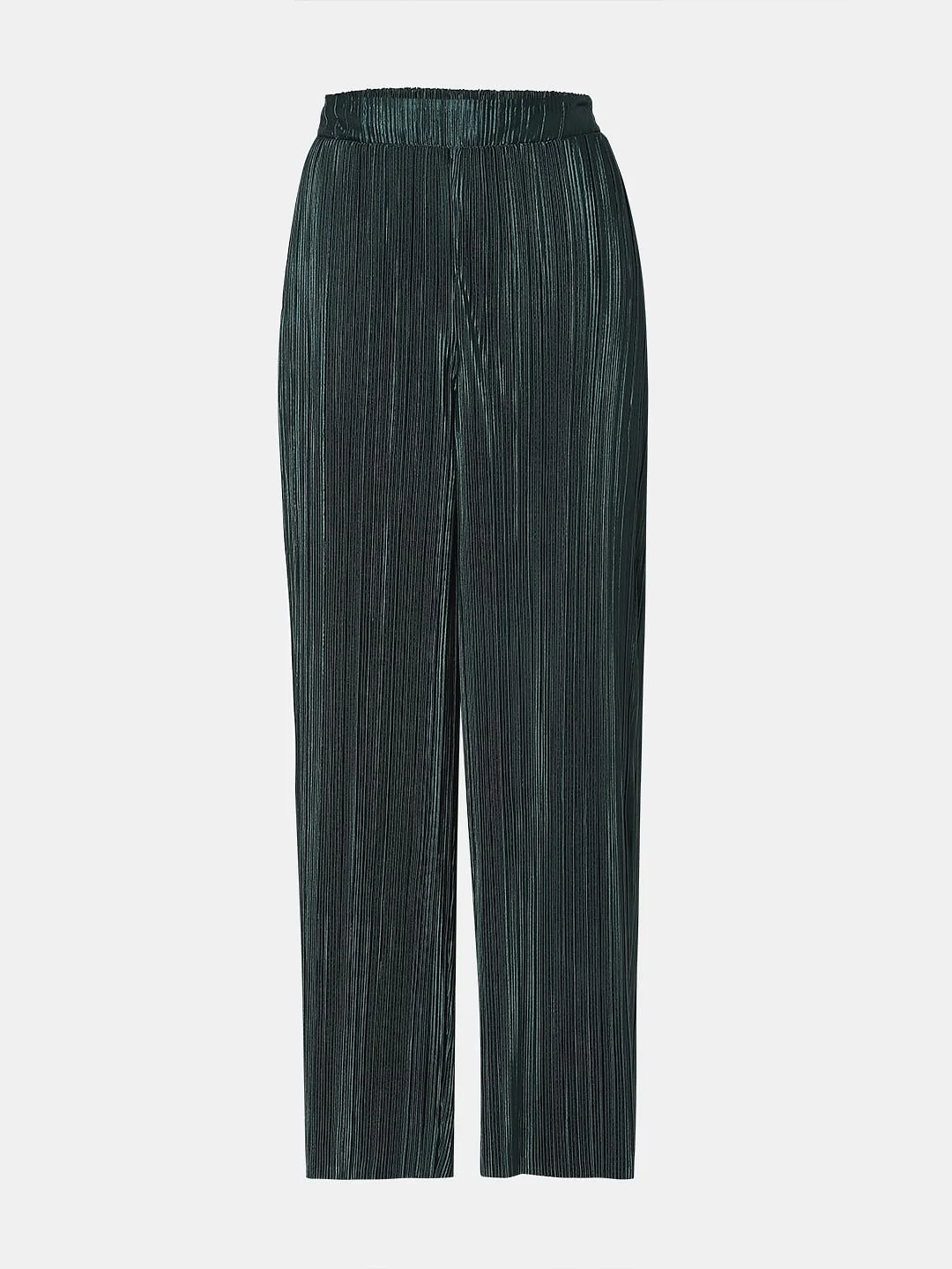 Dark Green Plisse Co-Ord Set Pants - Image 7