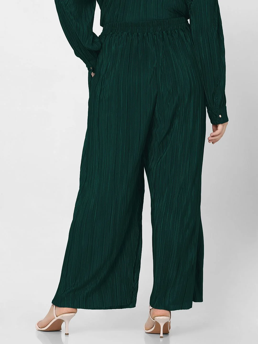 Curve Dark Green High Rise Co-Ord Set Pants - Image 4