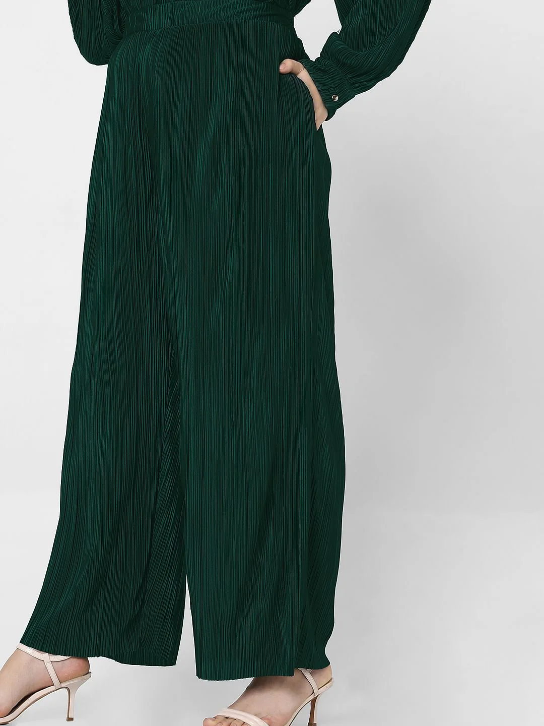 Curve Dark Green High Rise Co-Ord Set Pants - Image 8